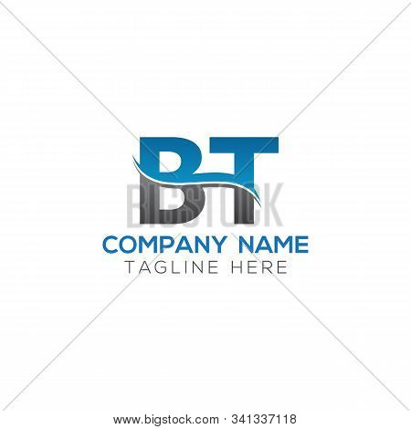Bt Letter Logo With Water Wave Business Typography Vector Template. Creative Abstract Letter Bt Logo