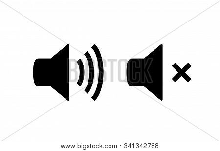 Sound Vector Icon Speaker Volume. Audio Volume Symbol, Noise Loud Button Level