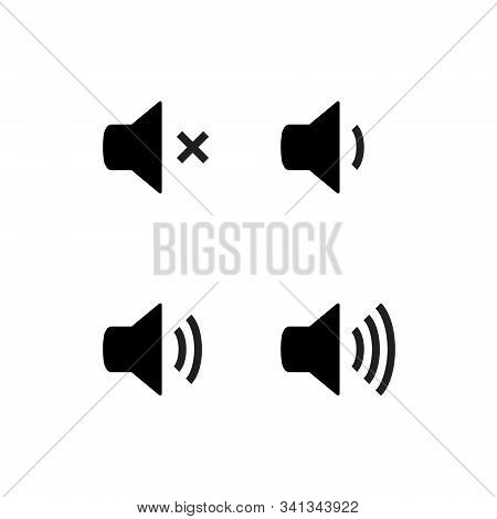 Sound Vector Icon Speaker Volume. Audio Volume Symbol, Noise Loud Button Level