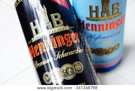 Prague, Czech Republic- September 12, 2019. The famous Henninger brewery in Frankfurt, Germany.