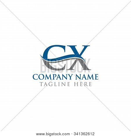 Initial Cx Letter Logo With Water Wave Business Typography Vector Template. Creative Abstract Letter