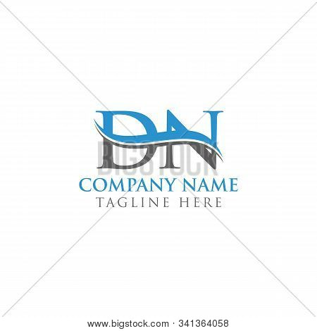 Initial Dn Water Wave Letter Logo With Creative Modern Typography Vector Template. Dn Logo Design
