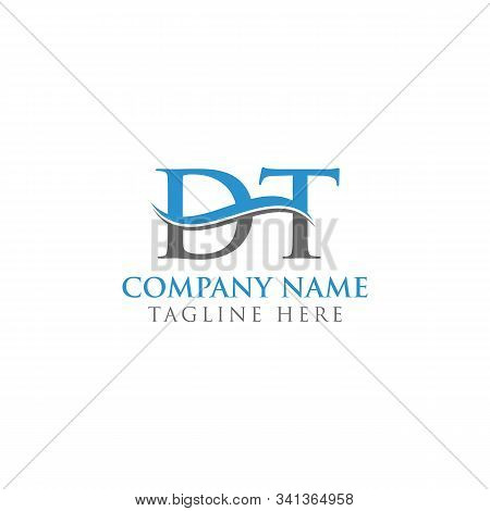Initial Dt Water Wave Letter Logo With Creative Modern Typography Vector Template. Dt Logo Design