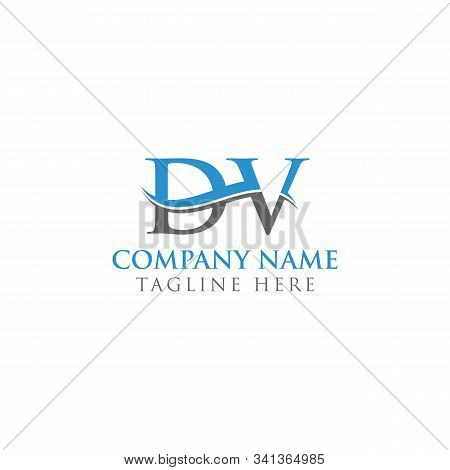 Initial Dv Water Wave Letter Logo With Creative Modern Typography Vector Template. Dv Logo Design