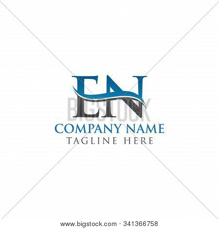 Initial En Letter Linked Logo Business Vector Template. Water Wave En Logo Design