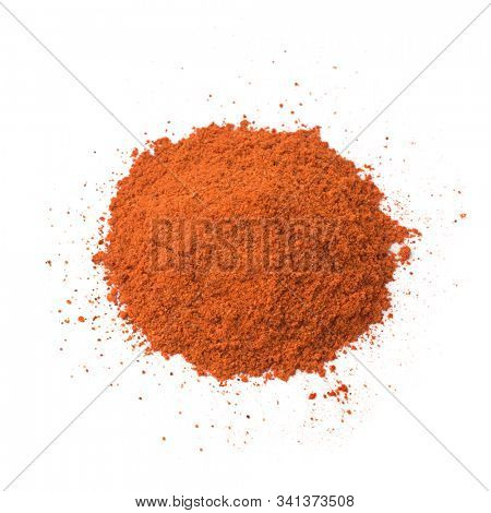Heap of Annatto powder isolated on white background