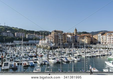 Bermeo, Biscay, Basque Country, Spain - September 27, 2018: Leisure Port Of Bermeo With Several Boat