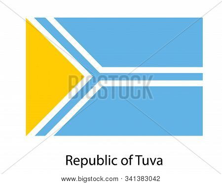 Tuva Republic National Flag On White Background Texture. Illustration, Symbol Federal Subject Of Rus