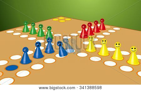 Ludo Board Game Person Male Stones Figure Play