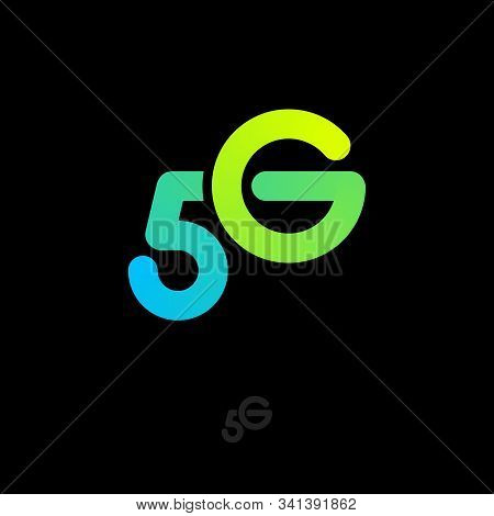 5g  Gradient Logo. Monogram Consist Of Crossing  Number 5 And Letter G. Symbol Of  Fifth Generation 