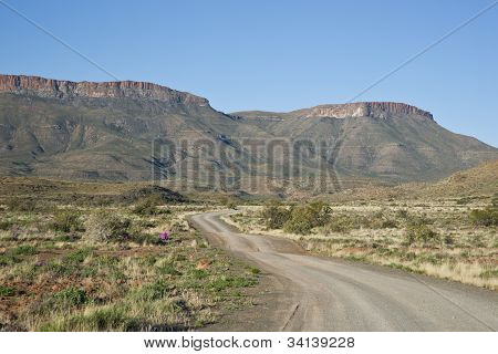 Estrada de cascalho no Karoo