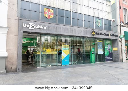 Dublin, Ireland - November 6, 2019: Bus Atha Cliath - Dublin Bus Office.