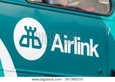 Dublin, Ireland - November 6, 2019: Logo And Sign Of Airlink On The Bus.