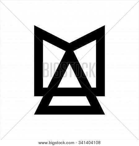 Line Art Am, Ma, Vma Initials Simple Geometric Logo