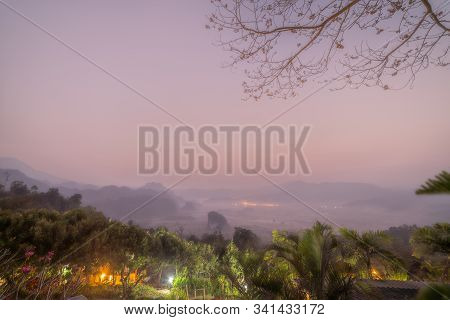 Beautiful Morning View Of Phulangka With Foggy Environment, The Travel Destination For Tourism In Ph