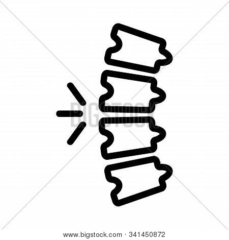 Pain In The Spine Icon Vector. A Thin Line Sign. Isolated Contour Symbol Illustration
