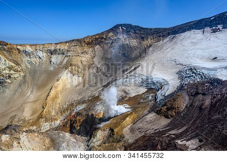 Panoramic View Of The City Petropavlovsk-kamchatsky And Volcanoes: Koryaksky Volcano, Avacha Volcano