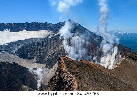 Panoramic View Of The City Petropavlovsk-kamchatsky And Volcanoes: Koryaksky Volcano, Avacha Volcano