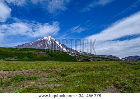 Panoramic View Of The City Petropavlovsk-kamchatsky And Volcanoes: Koryaksky Volcano, Avacha Volcano