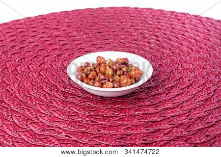 Handful Of Red Spicy Tiny Round Chile Tepin Peppers