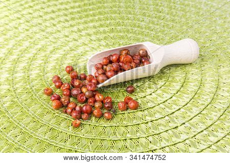 Handful Of Red Spicy Tiny Round Chile Tepin Peppers