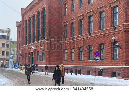 Torun, Poland - January 08, 2016: The High School Of Nicolaus Copernicus (establishment 1568). The B