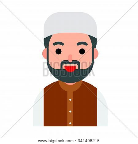 Muslim Avatar Vector Illustration, Muslim People Flat Icon