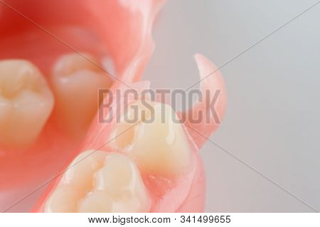 Large Image Of A Modern Denture On A White Background