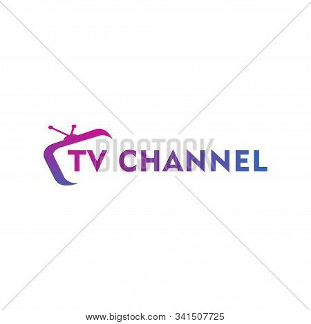 Live Streaming, Online Television, Web Tv, Simple And Clean Logo Concept, Abstract, Purple, Pink, Bl
