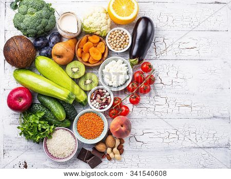 Products With Low Glycemic Index. Healthy Food Concept