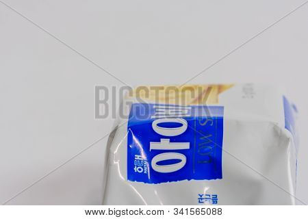 Daejeon, South Korea; December 20, 2019: Package Of Unopened Ivy Crackers Isolated On White Backgrou