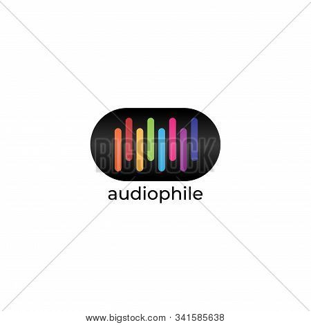 Audio Wave Spectrum Capsule Visual Logo, Rounded Spectrum Bar Design Vector,audio Logo Template, Col