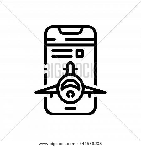 Black Line Icon For Reservation Reserve Private Booked Travel Air-ticket App