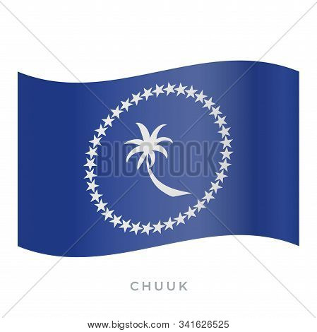 Chuuk Waving Flag Vector Icon. Vector Illustration Isolated On White.
