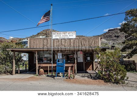 Oatman, Usa - Mar 7, 2019: Old Post Offrice Of Oatman, The Historic Small Town At Route 66.