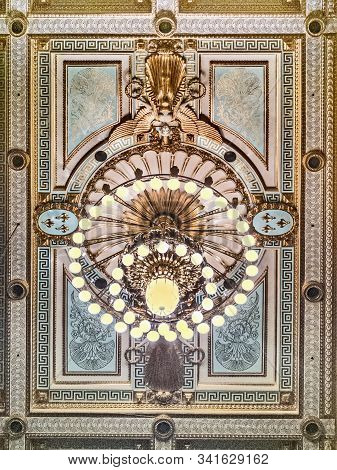 Wiesbaden, Germany - November 5, 2019: Inside The Famous Friedrich-von-thiersch-room Inside The Kurh