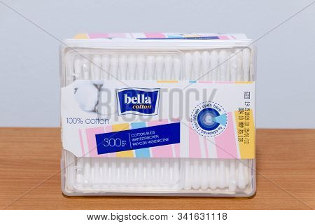 Pruszcz Gdanski, Poland - November 19, 2019: Bella 300 Pcs Cotton Buds.