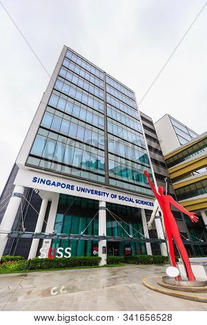 Singapore-14 Dec 2019: Singapore University Of Social Sciences Suss Gate Area View