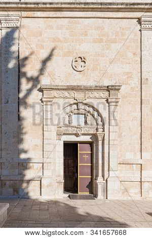 Jerusalem, Israel, December 28, 2018 : Main Entrance To The St. Nicholas Church In Bay Jala - A Subu