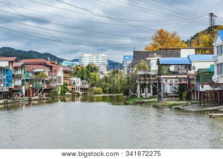 Private Houses By The River. Sochi. Russia.