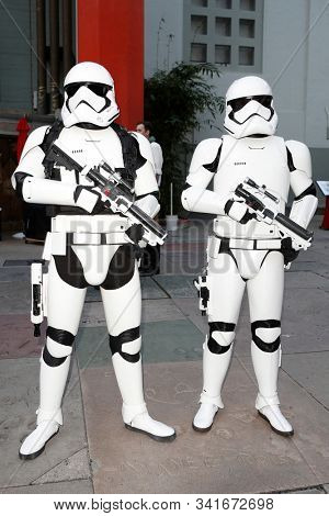 LOS ANGELES - DEC 19: Stormtroopers during the Opening night celebrations of Star Wars: The Rise Of Skywalker at the TCL Chinese Theatre IMAX on December 19, 2019 in Los Angeles, California