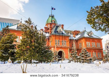 Sapporo, Japan at the Former Hokkaido Government offices during winter.