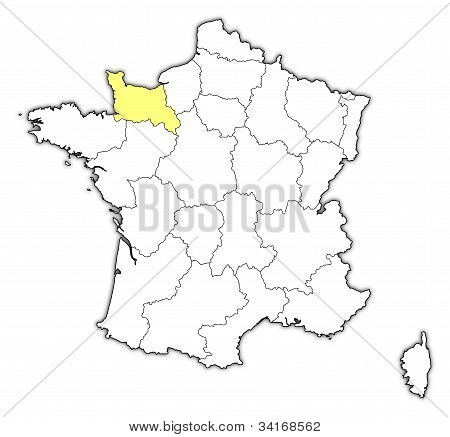 Carte de France, Basse Normandie a mis en évidence :