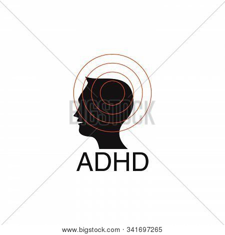 Adhd Attention Deficit Hyperactivity Disorder. Medical Icon Product Label And Logo Graphic Template.