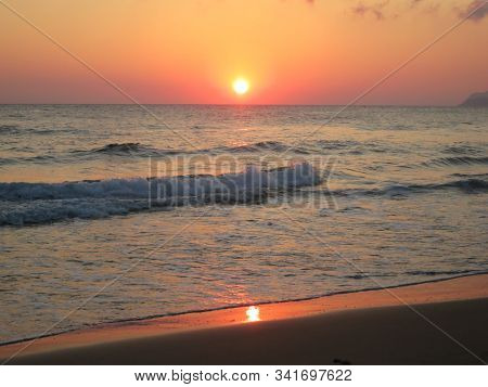 Sunset On The Background Of The Sea