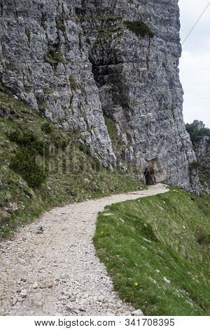 Trail On The Pasubio Mountain In The Italian Alps