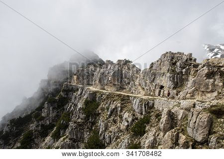 Pasubio Mountain In The Italian Alps With Clouds
