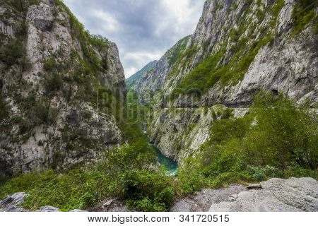 Tara River Canyon, Mountains And Forests Around In The Durmitor Nature Park, Montenegro