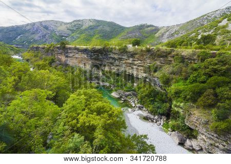 Tara River Canyon, Mountains And Forests Around In The Durmitor Nature Park, Montenegro