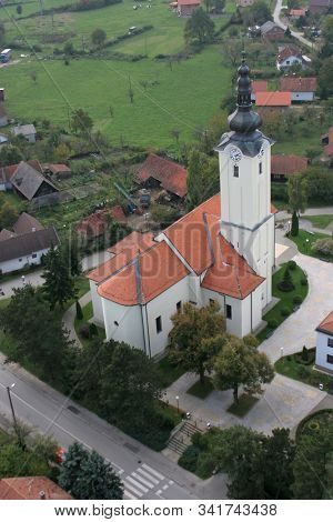 KLOSTAR IVANIC, CROATIA - JUNE 19, 2011: Church of the Assumption of the Virgin Mary in Klostar Ivanic, Croatia